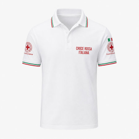 POLO MANICA CORTA BIANCA CROCE ROSSA ITALIANA