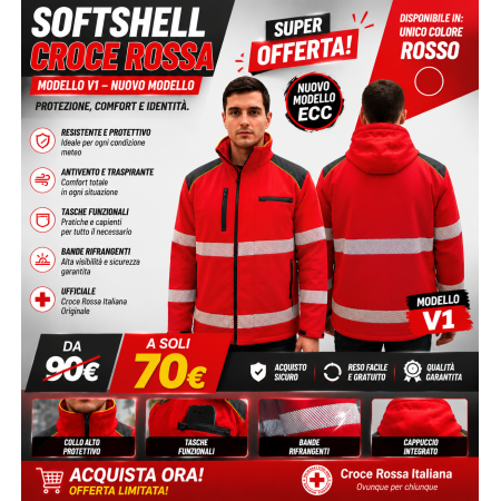 GIACCA SOFTSHELL CROCE ROSSA ITALIANA V1