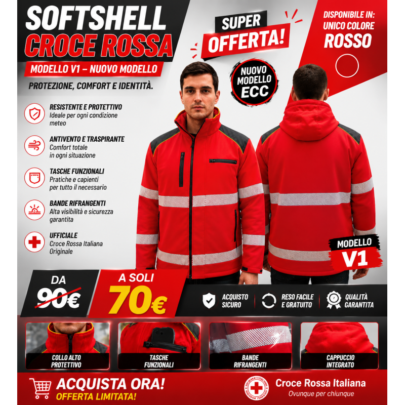 GIACCA SOFTSHELL CROCE ROSSA ITALIANA V1