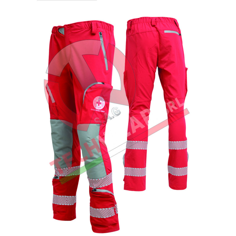 PANTALONE CROCE ROSSA CON INSERTI GRIGI