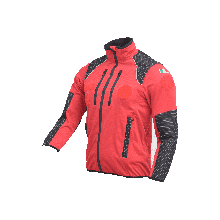 GIUBBINO ANTIVENTO SOFTSHELL CROCE ROSSA ITALIANA CON INSERTI NERI
